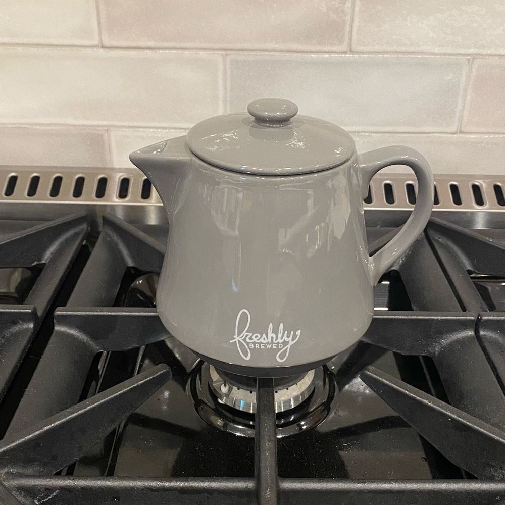 Gray Ceramic Freshly Brewed Tea Pot - Picture 10 of 10